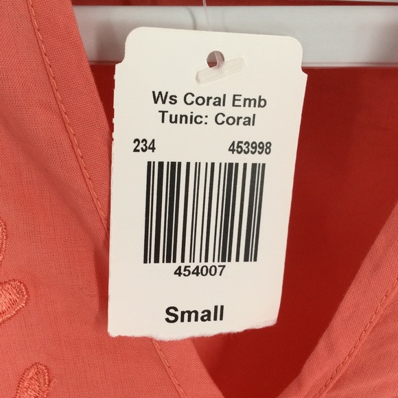 NWT Krazy Kat Coral Embroidered Tunic Top S - Picture 5 of 8